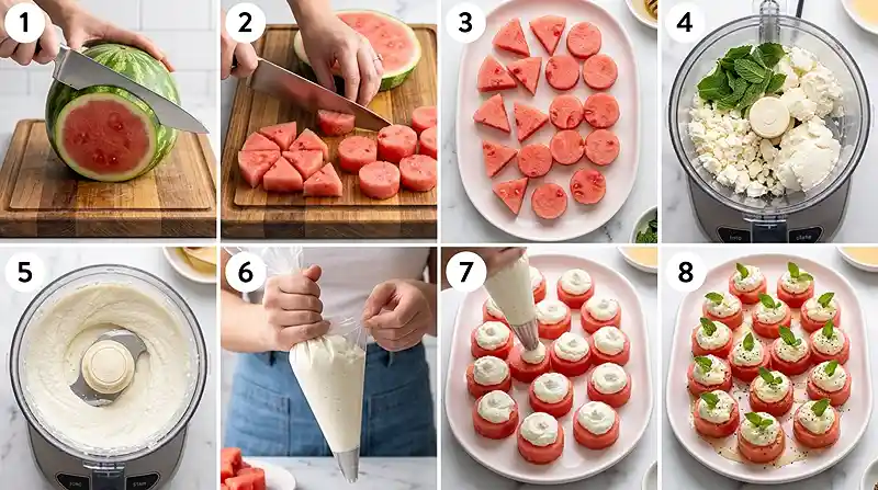 Gluten-Free Whipped Feta Watermelon Bites 3 whipped feta bites