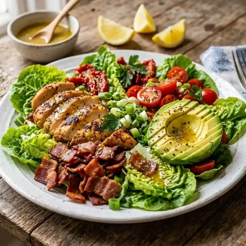 Chicken Avocado Salad with Beef Bacon