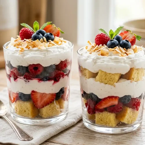 Gluten-Free Coconut Cream Berry Trifle Cups 5 Coconut Cream Berry Trifle Cups