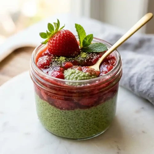 Dairy-Free Strawberry Matcha Chia Pudding 5 Dairy-Free Strawberry Matcha Chia Pudding