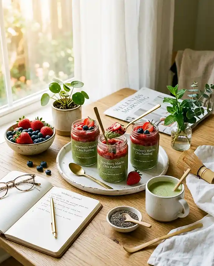 Dairy-Free Strawberry Matcha Chia Pudding 4 Dairy-Free