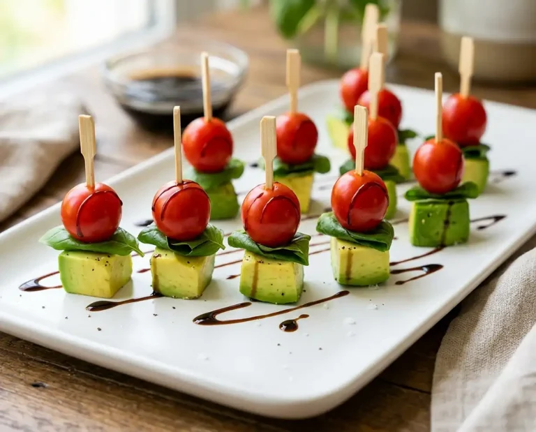Gluten-Free Avocado Caprese Skewers