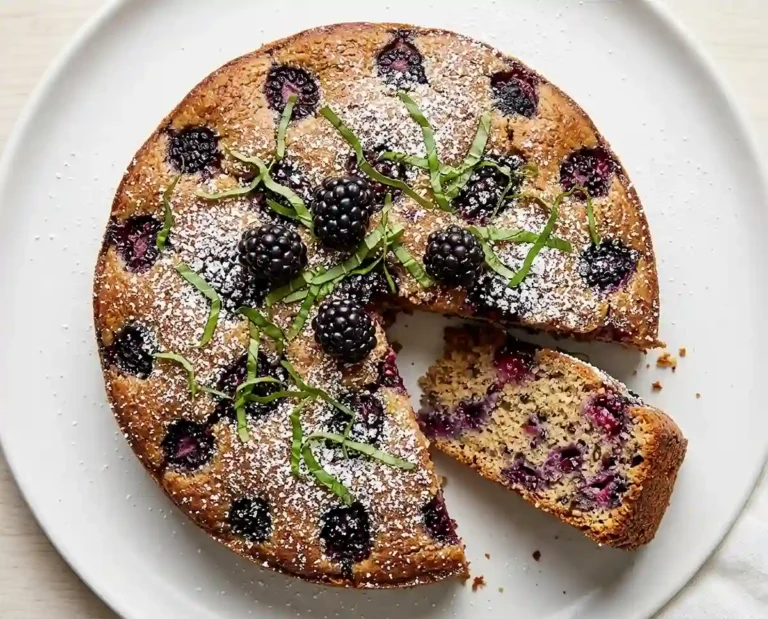 Gluten-Free Blackberry Basil Snack Cake