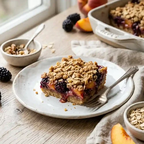 Gluten-Free Blackberry Peach Crisp Bars