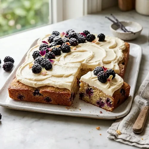 Gluten-Free Blackberry Vanilla Sheet Cake