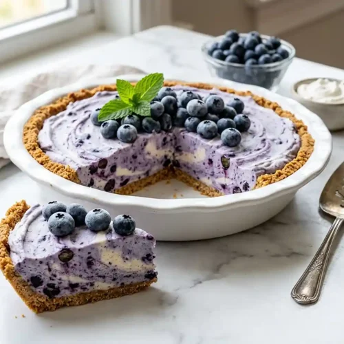 Gluten-Free Blueberry Vanilla Freezer Pie