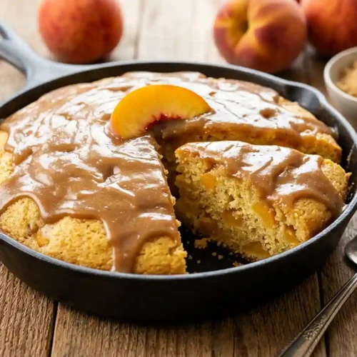 Gluten-Free Brown Sugar Peach Skillet Cake