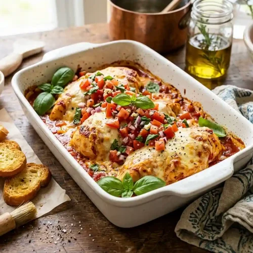 Gluten-Free Bruschetta Chicken Bake