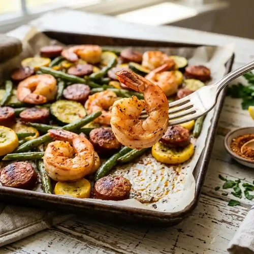 Gluten-Free Cajun Shrimp Sausage Sheet Pan