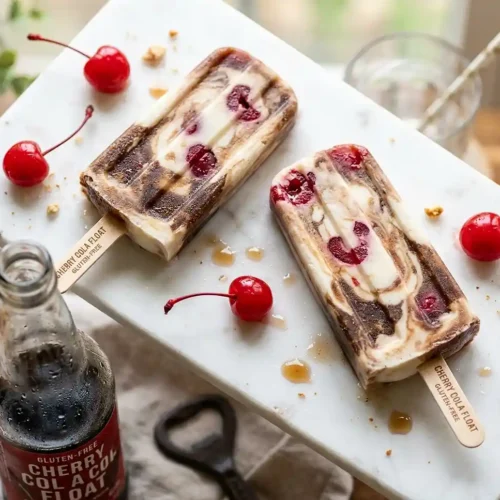 Gluten-Free Cherry Cola Float Popsicles 5 Gluten-Free Cherry Cola Float Popsicles