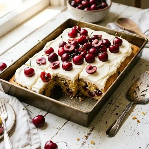 Gluten-Free Cherry Vanilla Sheet Cake