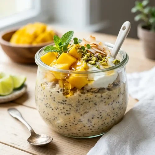 Gluten-Free Coconut Mango Overnight Chia Oat