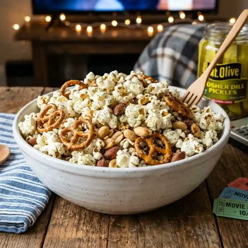Gluten-Free Dill Pickle Popcorn Snack Mix