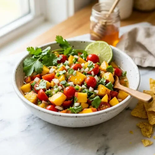 Gluten-Free Hot Honey Peach Salsa