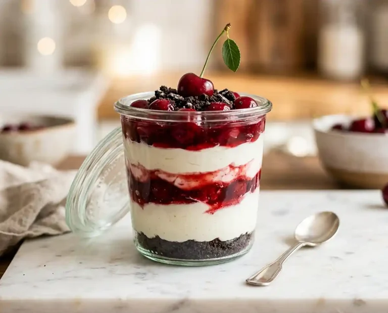 Gluten-Free No-Bake Cherry Cheesecake Jars