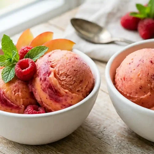 Gluten-Free Peach Raspberry Sorbet