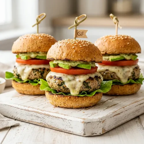 Gluten-Free Pesto Turkey Burger Sliders 5 Gluten-Free Pesto Turkey Burger Sliders