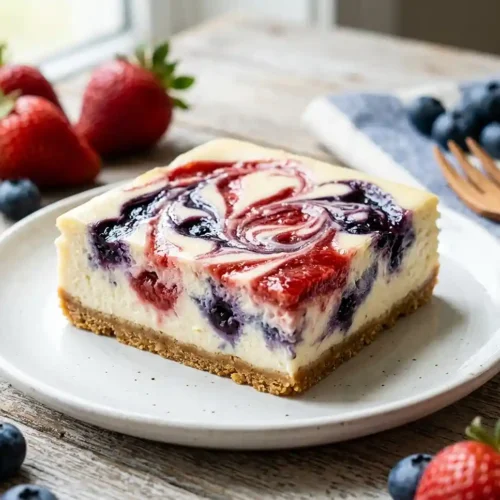 Gluten-Free Red White and Blue Cheesecake Bars