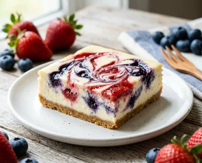 Gluten-Free Red White and Blue Cheesecake Bars