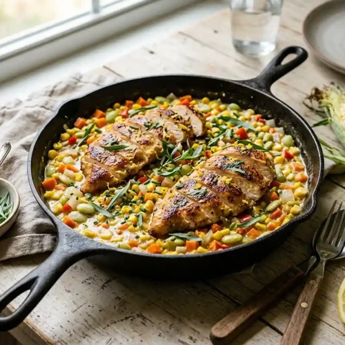 Gluten-Free Summer Succotash Chicken Skillet
