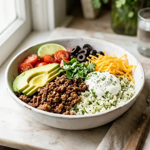 Gluten-Free Taco Cauliflower Rice Bowls