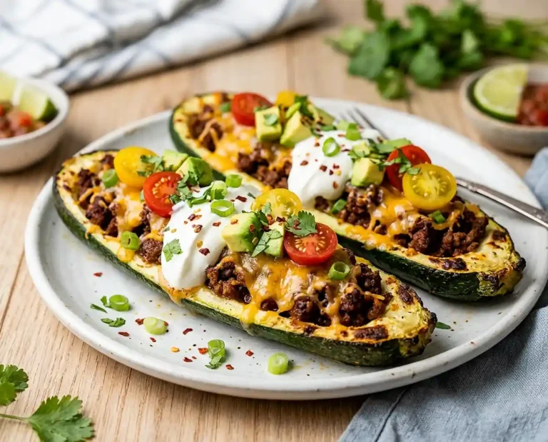 Gluten-Free Taco Stuffed Zucchini Boats