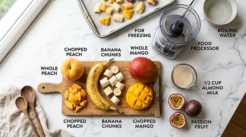 Gluten-Free Mango Peach Nice Cream 2 Gluten-Free dairy free nice cream