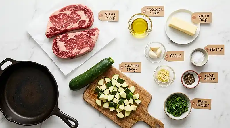 Garlic Butter Steak and Zucchini Skillet 2 Gluten-Free steak skillet
