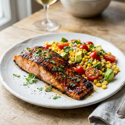 Honey Balsamic Salmon with Corn Salad 5 Honey Balsamic Salmon with Corn Salad