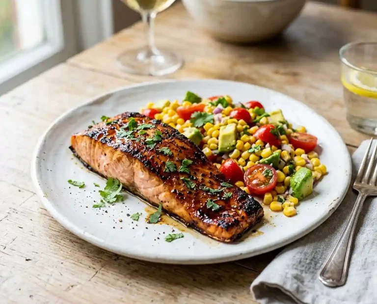 Honey Balsamic Salmon with Corn Salad