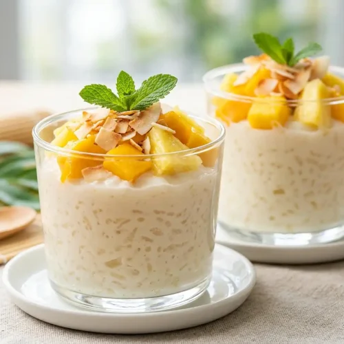 Tropical Coconut Rice Pudding Cups 5 Tropical Coconut Rice Pudding Cups