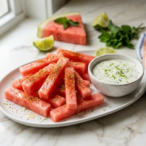 Watermelon Fries with Coconut Lime Dip 5 Watermelon Fries with Coconut Lime Dip