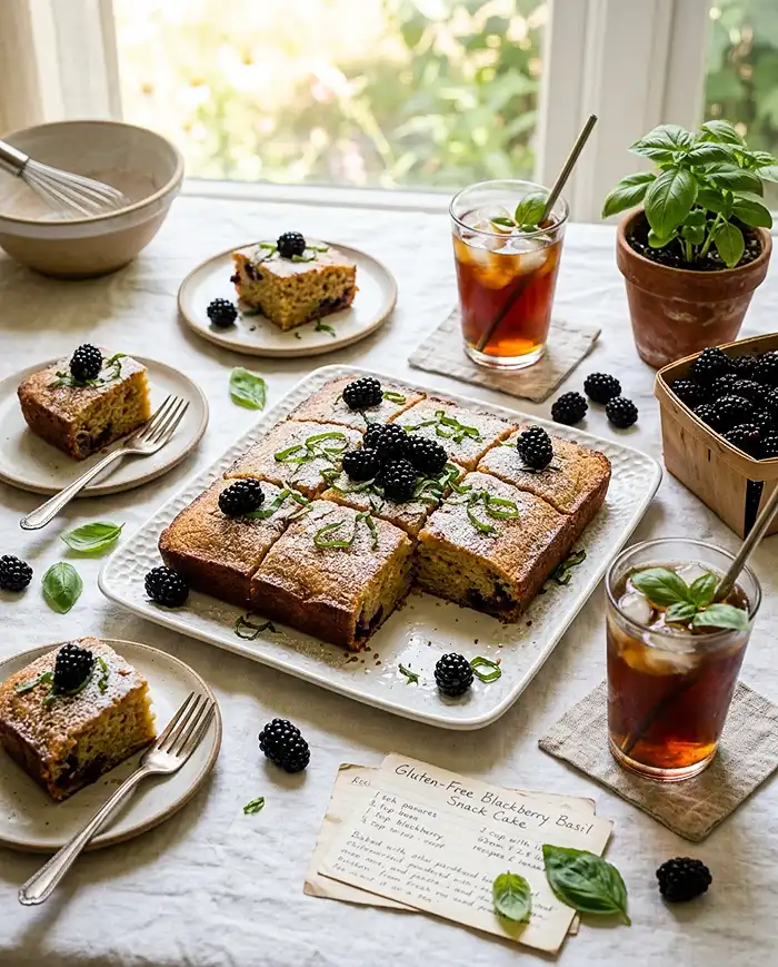 Gluten-Free Blackberry Basil Snack Cake 4 blackberry basil cake