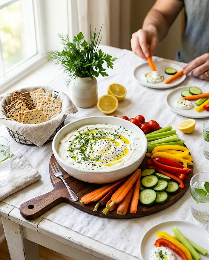 Gluten-Free Whipped Cottage Cheese Ranch Dip 4 cottage cheese ranch dip
