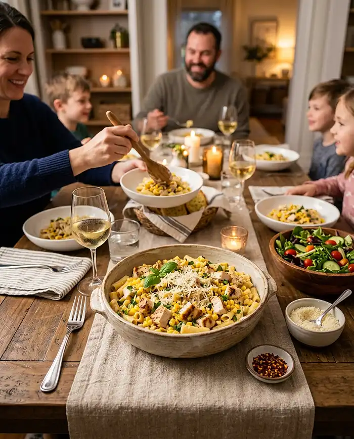 Gluten-Free Creamy Corn Chicken Pasta 4 creamy corn dinner