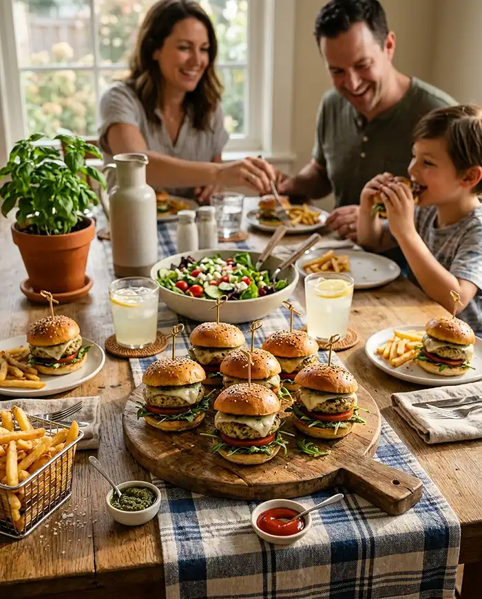 Gluten-Free Pesto Turkey Burger Sliders 4 easy dinner