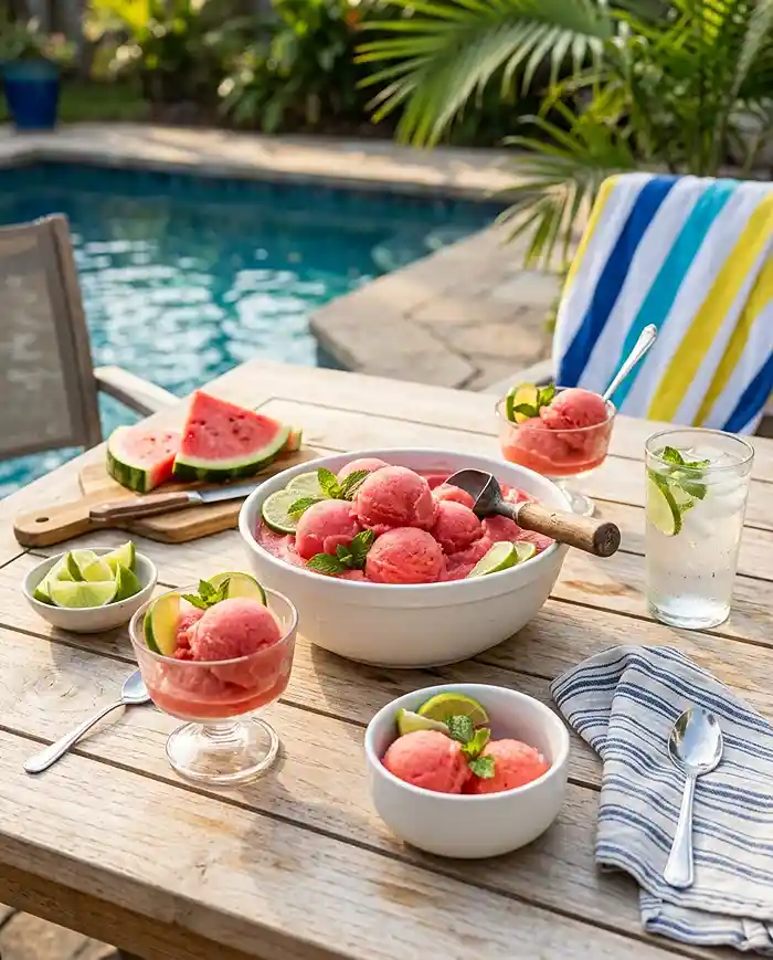 Gluten-Free Watermelon Lime Sorbet 4 frozen treat