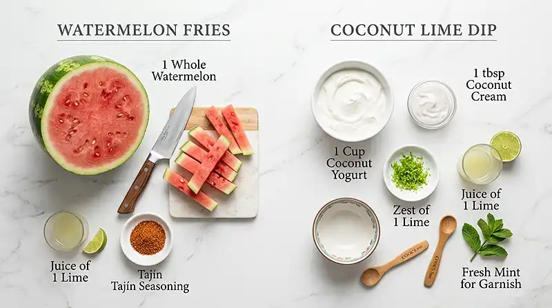 Watermelon Fries with Coconut Lime Dip 2 fruit fries