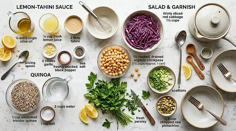 gluten-free chickpea quinoa bowl