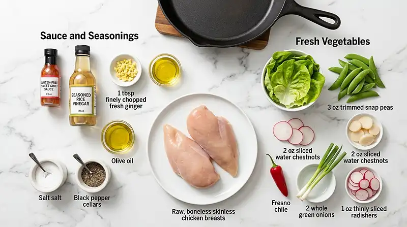 Sweet Chili Chicken Lettuce Wraps 2 gluten free lettuce wraps