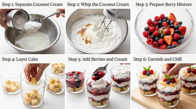 Gluten-Free Coconut Cream Berry Trifle Cups 3 gluten free trifle cups