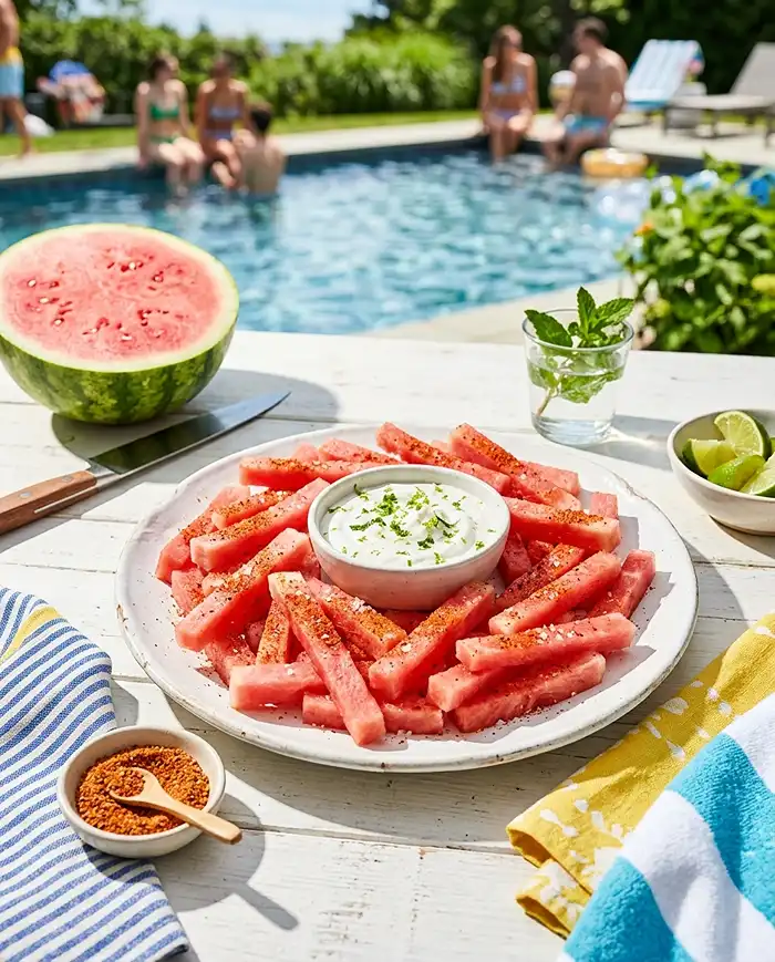 Watermelon Fries with Coconut Lime Dip 4 gluten free watermelon snack