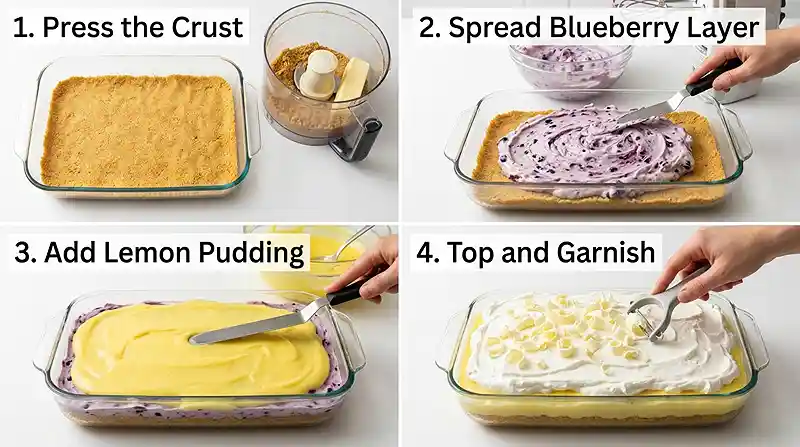 Gluten-Free No-Bake Lemon Berry Lush 3 lemon berry dessert