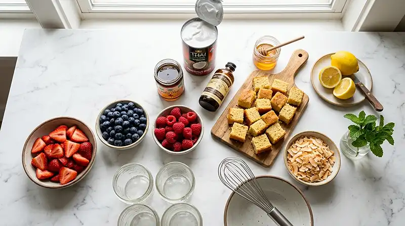 Gluten-Free Coconut Cream Berry Trifle Cups 2 no bake dessert