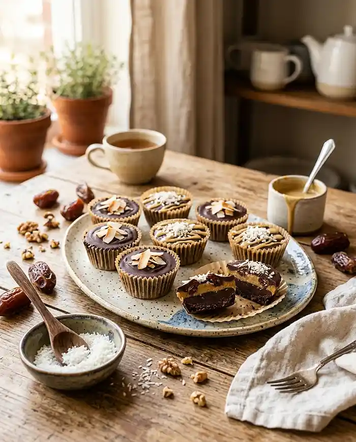 Gluten-Free Chocolate Tahini Freezer Cups 4 no bake treat