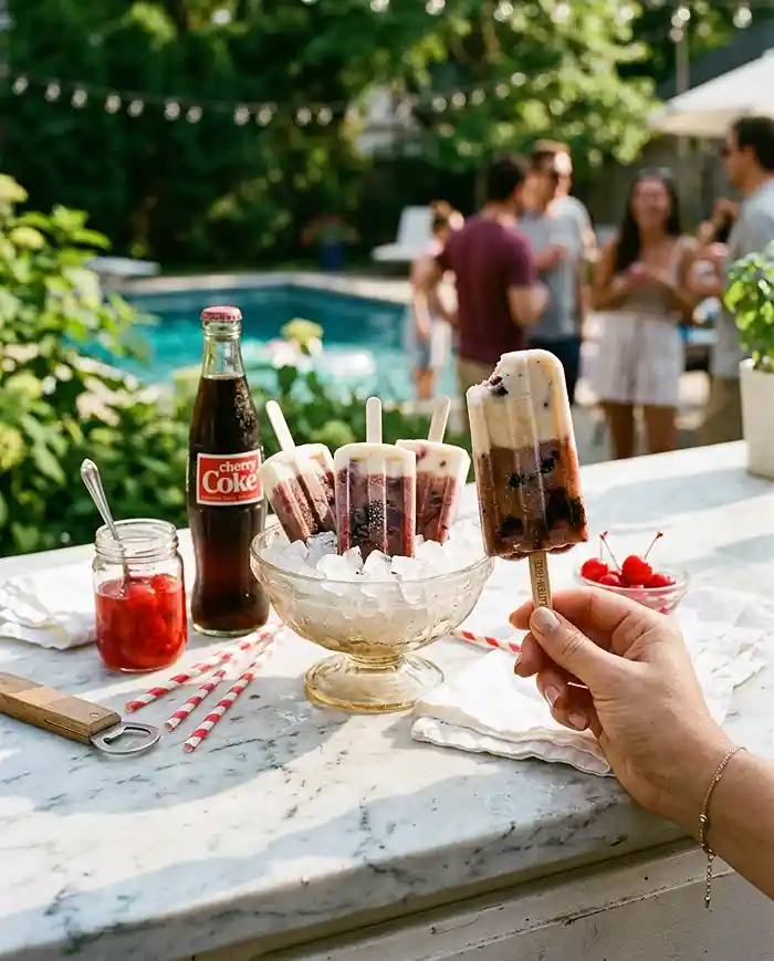 Gluten-Free Cherry Cola Float Popsicles 4 nostalgic frozen treat