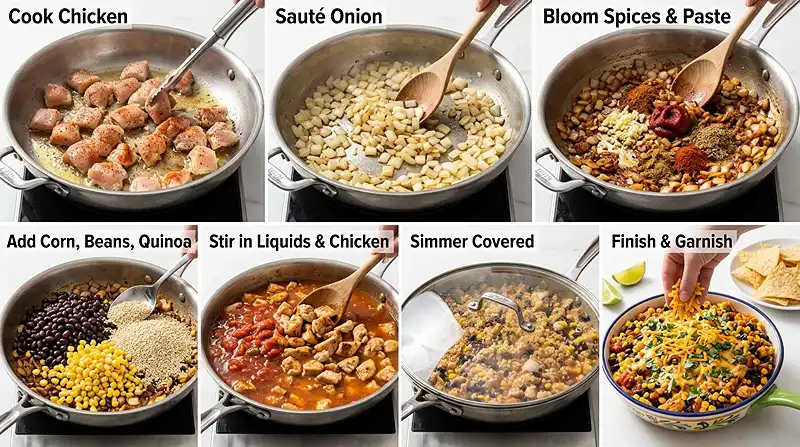 Gluten-Free Southwest Chicken Quinoa Skillet 3 one pan meal