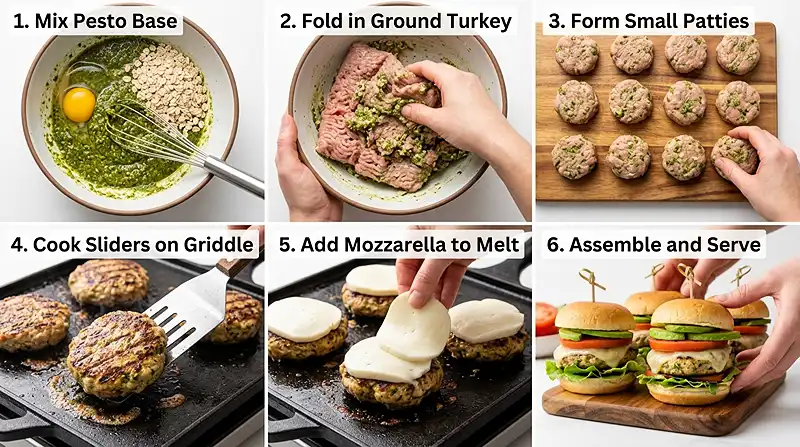 Gluten-Free Pesto Turkey Burger Sliders 3 pesto burger recipe