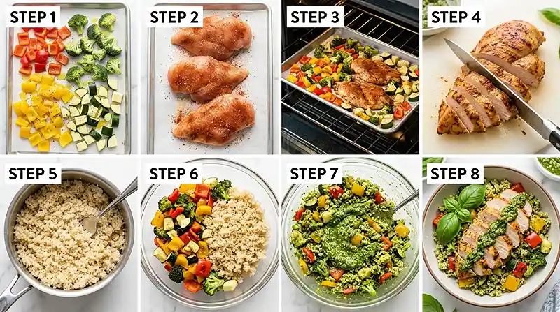 pesto chicken dinner
