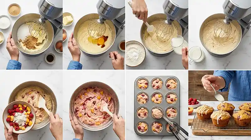 raspberry peach cake